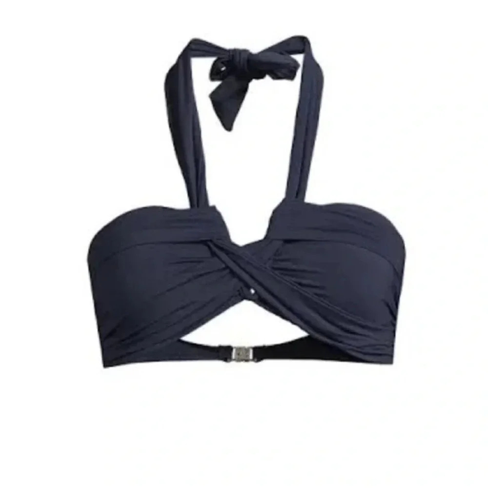 Seafolly Australia Bandeau Navy Blue Halter Bikini Top, Size 8